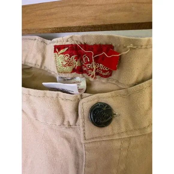 Y2K Apple Bottoms Tan Skinny Jeans Womens 9/10 Embroidered Logo Pocket Hip Hop - Picture 4 of 8